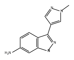 1H-Indazol-6-amine, 3-(1-methyl-1H-pyrazol-4-yl)- Struktur