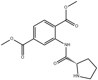 1,4-Dimethyl 2-[[(2S)-2-pyrrolidinylcarbonyl]amino]-1,4-benzenedicarboxylate Struktur