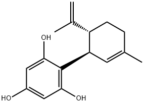 1,3,5-Benzenetriol, 2-[(1R,6R)-3-methyl-6-(1-methylethenyl)-2-cyclohexen-1-yl]- Struktur