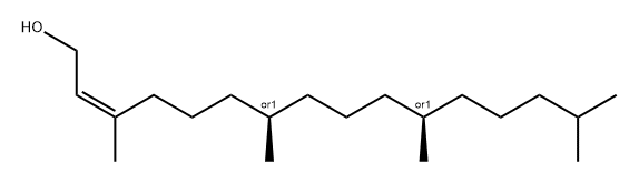 2-Hexadecen-1-ol, 3,7,11,15-tetramethyl-, (2Z,7R,11R)-rel- Struktur