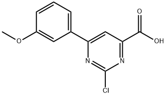 4-Pyrimidinecarboxylic acid, 2-chloro-6-(3-methoxyphenyl)- Struktur