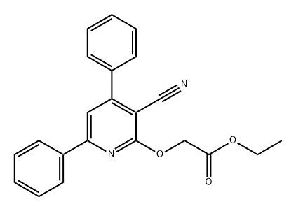 Acetic acid, 2-[(3-cyano-4,6-diphenyl-2-pyridinyl)oxy]-, ethyl ester Struktur