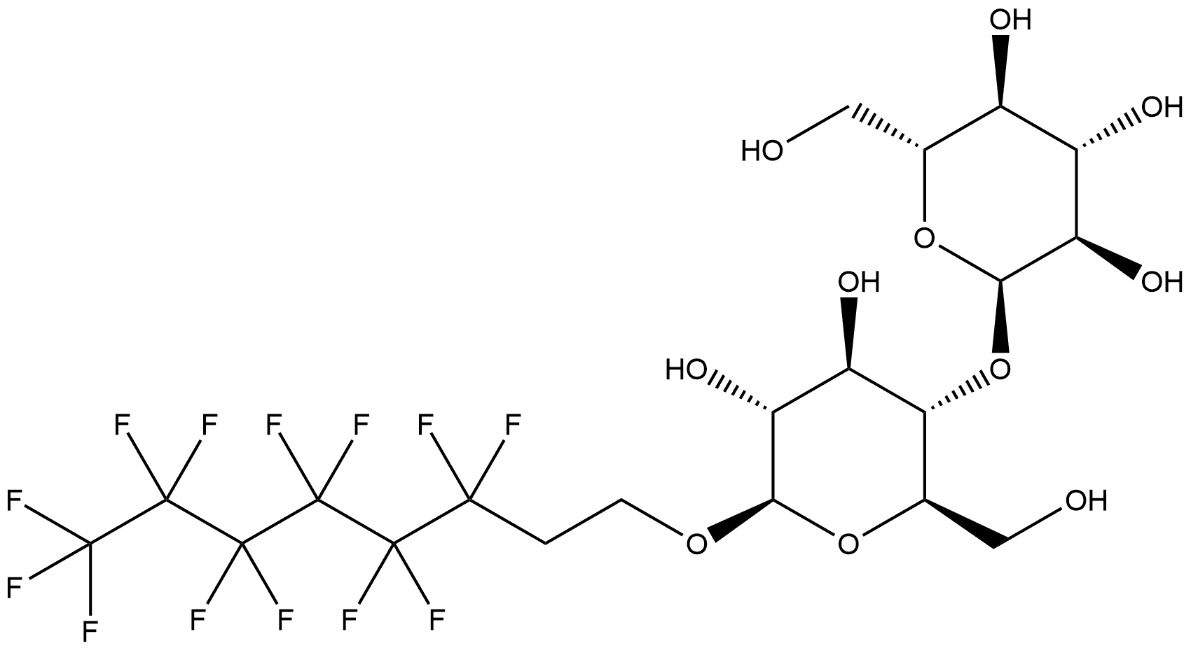 β-D-Glucopyranoside, 3,3,4,4,5,5,6,6,7,7,8,8,8-tridecafluorooctyl 4-O-α-D-glucopyranosyl- Struktur