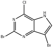 5H-Pyrrolo[3,2-d]pyrimidine, 2,7-dibromo-4-chloro- Struktur