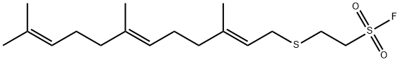 Ethanesulfonyl fluoride, 2-[[(2E,6E)-3,7,11-trimethyl-2,6,10-dodecatrien-1-yl]thio]- Struktur