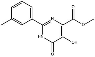 4-Pyrimidinecarboxylic acid, 1,6-dihydro-5-hydroxy-2-(3-methylphenyl)-6-oxo-, methyl ester Struktur