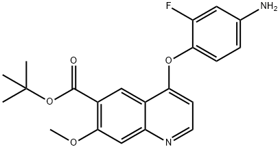 6-Quinolinecarboxylic acid, 4-(4-amino-2-fluorophenoxy)-7-methoxy-, 1,1-dimethylethyl ester Struktur