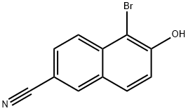 2-Naphthalenecarbonitrile, 5-bromo-6-hydroxy- Struktur