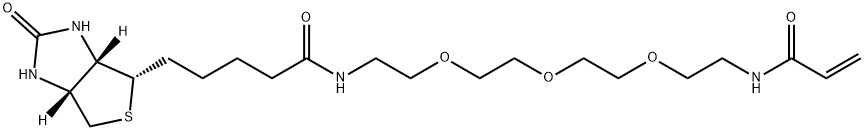 1H-Thieno[3,4-d]imidazole-4-pentanamide, hexahydro-2-oxo-N-(13-oxo-3,6,9-trioxa-12-azapentadec-14-en-1-yl)-, (3aS,4S,6aR)- Struktur