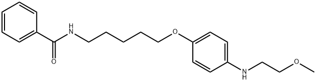 Benzamide, N-[5-[4-[(2-methoxyethyl)amino]phenoxy]pentyl]- Struktur