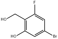 Benzenemethanol, 4-bromo-2-fluoro-6-hydroxy- Struktur