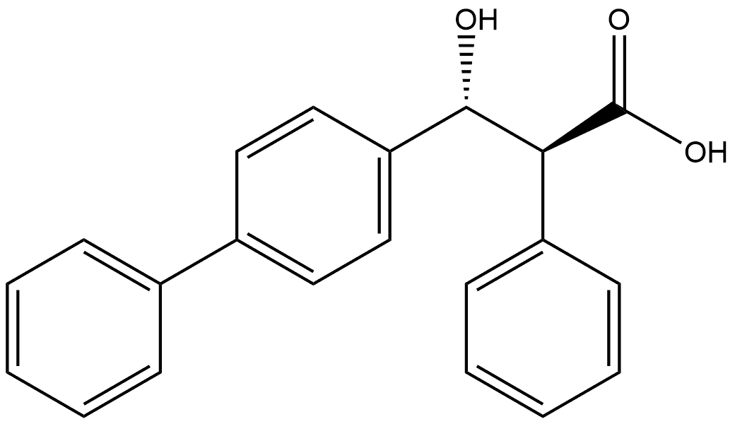 beta-Hydroxy-alpha-phenyl-(1,1'-biphenyl)-4-propanoic acid, (R',S')-(+)- Struktur