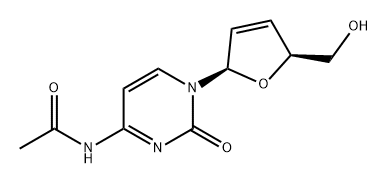 Cytidine, N-acetyl-2',3'-didehydro-2',3'-dideoxy- Struktur