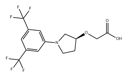 Acetic acid, 2-[[(3S)-1-[3,5-bis(trifluoromethyl)phenyl]-3-pyrrolidinyl]oxy]- Struktur