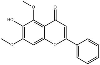 4H-1-Benzopyran-4-one, 6-hydroxy-5,7-dimethoxy-2-phenyl- Struktur