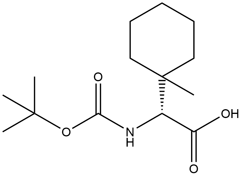 Cyclohexaneacetic acid, α-[[(1,1-dimethylethoxy)carbonyl]amino]-1-methyl-, (αR)- Struktur