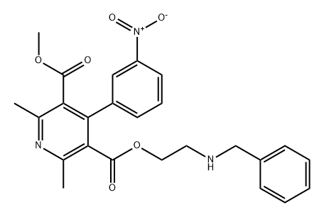 3,5-Pyridinedicarboxylic acid, 2,6-dimethyl-4-(3-nitrophenyl)-, 3-methyl 5-[2-[(phenylmethyl)amino]ethyl] ester Struktur