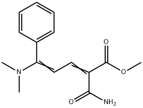 2,4-Pentadienoic acid, 2-(aminocarbonyl)-5-(dimethylamino)-5-phenyl-, methyl ester Struktur