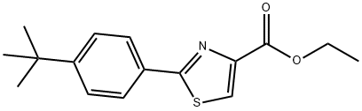 4-Thiazolecarboxylic acid, 2-[4-(1,1-dimethylethyl)phenyl]-, ethyl ester Struktur