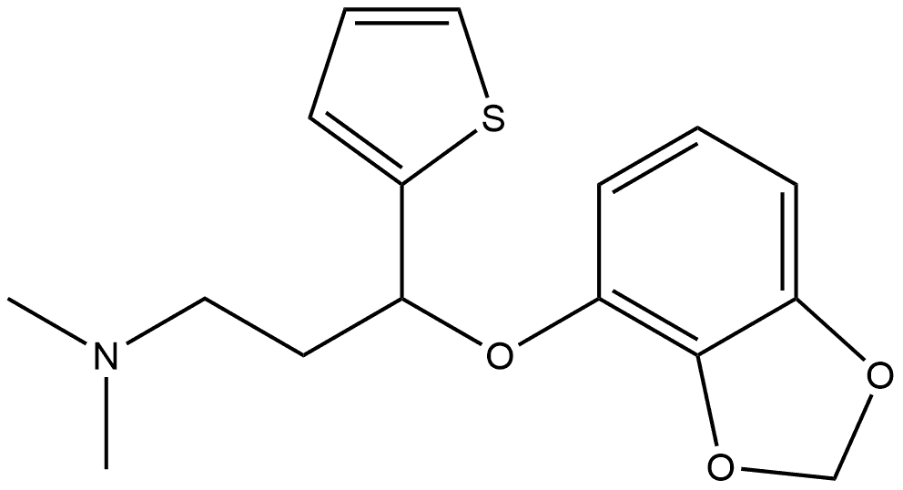 2-Thiophenepropanamine, γ-(1,3-benzodioxol-4-yloxy)-N,N-dimethyl- Struktur