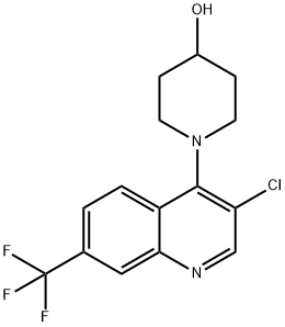 1-(3-Chloro-7-(trifluoromethyl)quinolin-4-yl)piperidin-4-ol Struktur