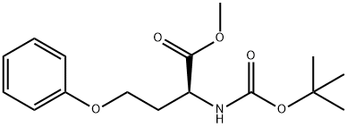 L-Homoserine, N-[(1,1-dimethylethoxy)carbonyl]-O-phenyl-, methyl ester Struktur