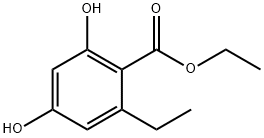 Benzoic acid, 2-ethyl-4,6-dihydroxy-, ethyl ester Struktur