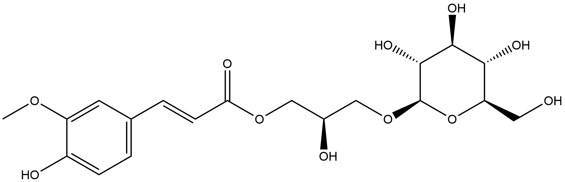 β-D-Glucopyranoside, 2-hydroxy-3-[[3-(4-hydroxy-3-methoxyphenyl)-1-oxo-2-propenyl]oxy]propyl, [R-(E)]- Struktur