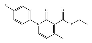 3-Pyridinecarboxylic acid, 1-(4-fluorophenyl)-1,2-dihydro-4-methyl-2-oxo-, ethyl ester Struktur