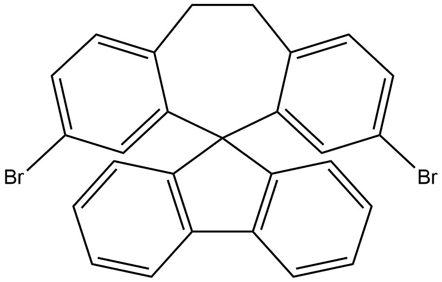 3,7-dibromo-10,11-dihydrospiro[dibenzo[a,d][7]annulene-5,9'-fluorene] Struktur