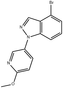 1H-Indazole, 4-bromo-1-(6-methoxy-3-pyridinyl)- Struktur