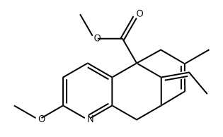 5,9-Methanocycloocta[b]pyridine-5(6H)-carboxylic acid, 11-ethylidene-9,10-dihydro-2-methoxy-7-methyl-, methyl ester, (11E)- Struktur