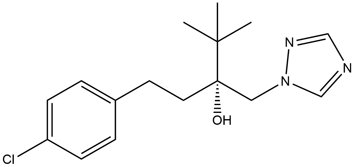 1H-1,2,4-Triazole-1-ethanol, α-[2-(4-chlorophenyl)ethyl]-α-(1,1-dimethylethyl)-, (αR)- Struktur