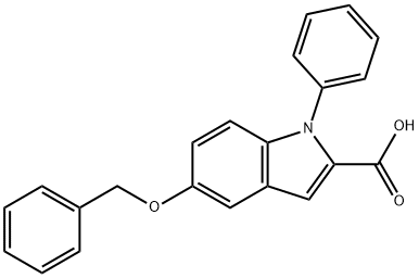 1H-Indole-2-carboxylic acid, 1-phenyl-5-(phenylmethoxy)- Struktur