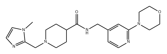 4-Piperidinecarboxamide, 1-[(1-methyl-1H-imidazol-2-yl)methyl]-N-[[2-(4-morpholinyl)-4-pyridinyl]methyl]- Struktur