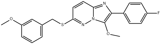 Imidazo[1,2-b]pyridazine, 2-(4-fluorophenyl)-3-methoxy-6-[[(3-methoxyphenyl)methyl]thio]- Struktur