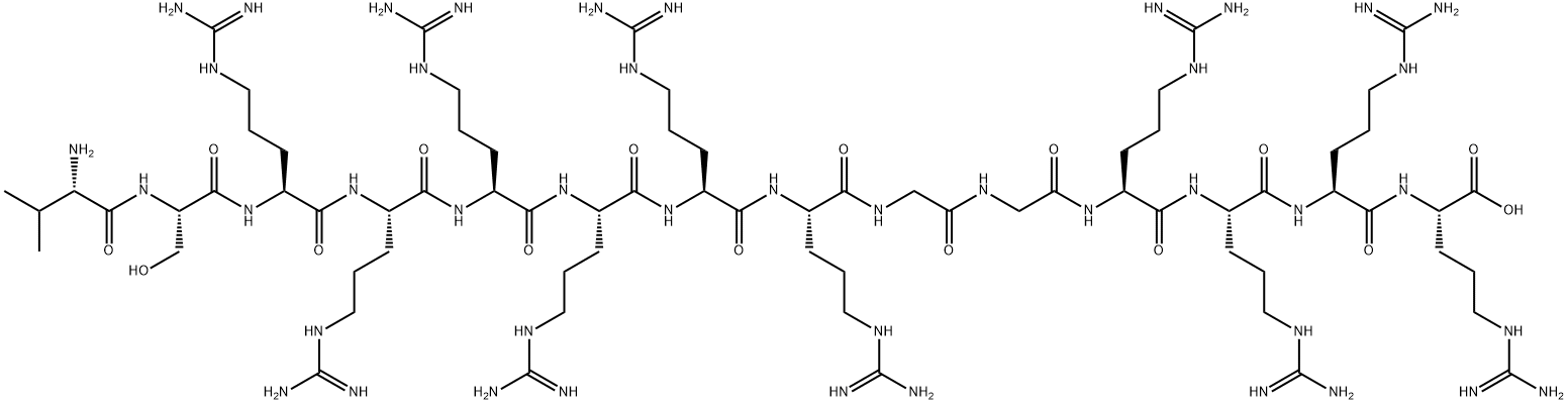 L-Arginine, L-valyl-L-seryl-L-arginyl-L-arginyl-L-arginyl-L-arginyl-L-arginyl-L-arginylglycylglycyl-L-arginyl-L-arginyl-L-arginyl- Struktur