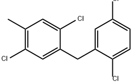 Benzene, 1,4-dichloro-2-[(2,5-dichlorophenyl)methyl]-5-methyl- Struktur