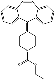 1-Piperidinecarboxylic acid, 4-(5H-dibenzo[a,d]cyclohepten-5-ylidene)-, ethyl ester Struktur