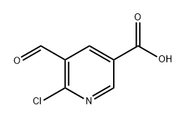 3-Pyridinecarboxylic acid, 6-chloro-5-formyl- Struktur