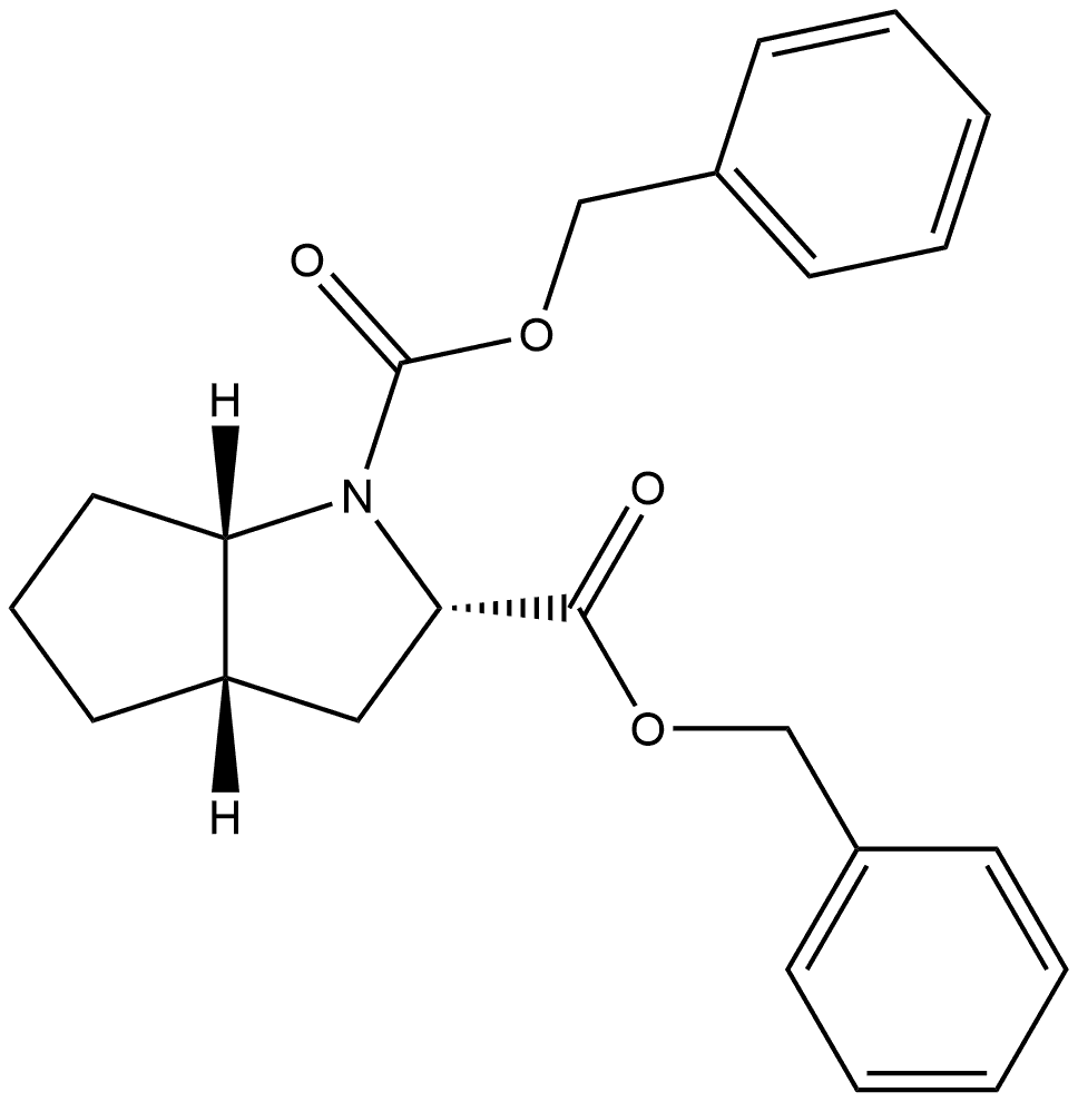 Cyclopenta[b]pyrrole-1,2(2H)-dicarboxylic acid, hexahydro-, bis(phenylmethyl) ester, [2S-(2α,3aβ,6aβ)]- (9CI) Struktur