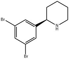 (2R)-2-(3,5-dibromophenyl)piperidine Struktur