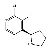 2-chloro-3-fluoro-4-[(2R)-pyrrolidin-2-yl]pyridine Struktur