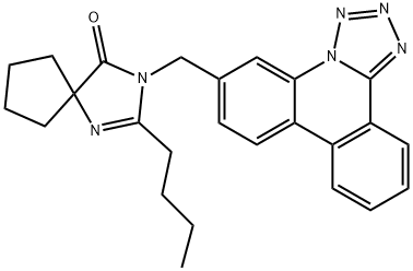 1,3-Diazaspiro[4.4]non-1-en-4-one, 2-butyl-3-(tetrazolo[1,5-f]phenanthridin-6-ylmethyl)- Struktur