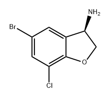 3-Benzofuranamine, 5-bromo-7-chloro-2,3-dihydro-, (3R)- Struktur