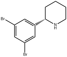 (2S)-2-(3,5-dibromophenyl)piperidine Struktur