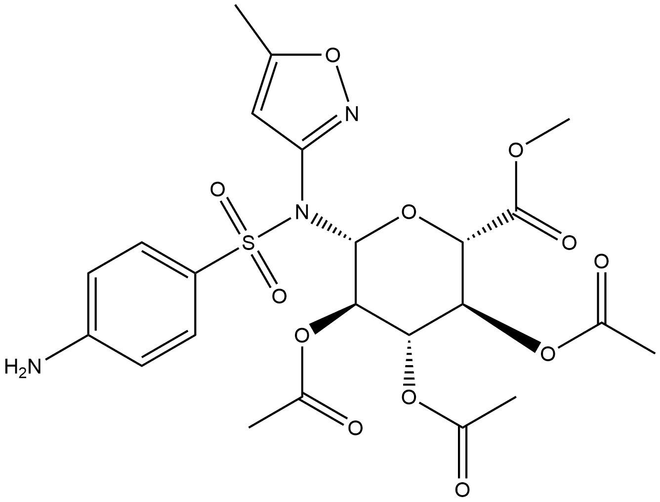 Sulfamethoxazole 2,3,4-Tri-O-acetyl-β-D-glucuronide Methyl Ester Struktur