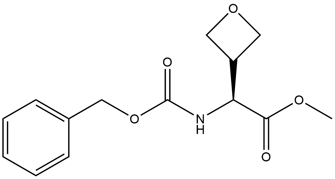 methyl (2S)-2-(benzyloxycarbonylamino)-2-(oxetan-3-yl)acetate Struktur