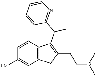 1H-Inden-6-ol, 2-[2-(dimethylamino)ethyl]-3-[1-(2-pyridinyl)ethyl]- Struktur