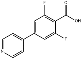 2,6-Difluoro-4-(4-pyridyl)benzoic acid Struktur